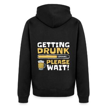 Beer drinkers Drunkards Humor Drinking pleasure - Unisex Premium Organic Zip Hoodie - black - Back - Nico (187cm)