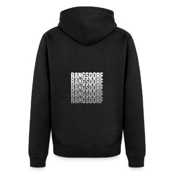 Rangsdorf - Unisex Premium Bio Zip Hoodie - Schwarz - Hinten - Nico (187cm)