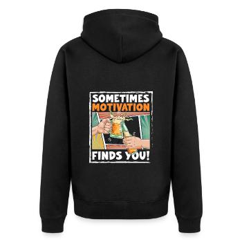 Comic Speech Bubble Colorful - Unisex Premium Organic Zip Hoodie - black - Back - Nico (187cm)