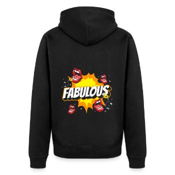 Style bande dessinée style bulle de discours Pow! - Veste à capuche bio Premium Unisexe - noir - Dos - Nico (187cm)
