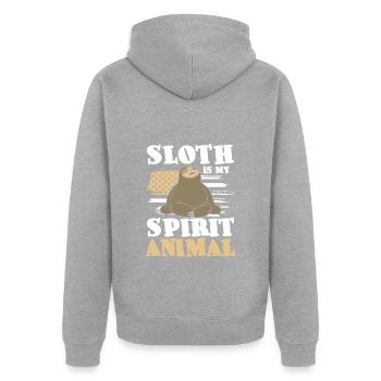 Faul Abhängen Faultiere Süß - Unisex Premium Bio Zip Hoodie - Grau meliert - Hinten - Nico (187cm)