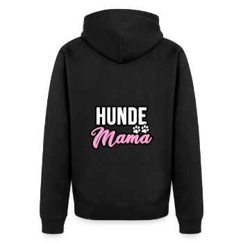 Hunde Mama, Dog Mum - Unisex Premium Bio Zip Hoodie - Schwarz - Hinten - Nico (187cm)