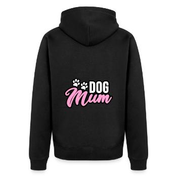 Hunde Mama, Dog Mum - Unisex Premium Bio Zip Hoodie - Schwarz - Hinten - Nico (187cm)