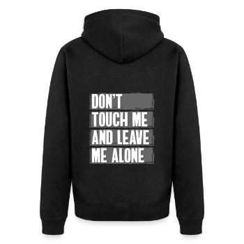 Just look at my provocation trouble - Unisex Premium Organic Zip Hoodie - black - Back - Nico (187cm)