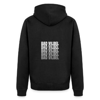 Bad Vilbel - Unisex Premium Bio Zip Hoodie - Schwarz - Hinten - Nico (187cm)