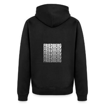 Friedberg in Hessen - Unisex Premium Bio Zip Hoodie - Schwarz - Hinten - Nico (187cm)