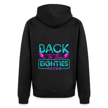 Leuchtfarben Cool Kostüm Neon Party - Unisex Premium Bio Zip Hoodie - Schwarz - Hinten - Nico (187cm)