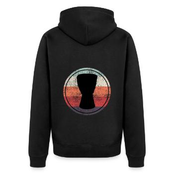 Djembé Player Drummer Music Drum Vintage Retro - Veste à capuche bio Premium Unisexe - noir - Dos - Nico (187cm)