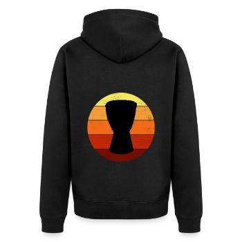 Djembé Player Drummer Music Drum Vintage Retro - Veste à capuche bio Premium Unisexe - noir - Dos - Nico (187cm)