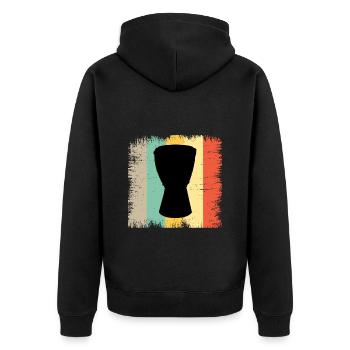 Djembé Player Drummer Music Drum Vintage Retro - Veste à capuche bio Premium Unisexe - noir - Dos - Nico (187cm)