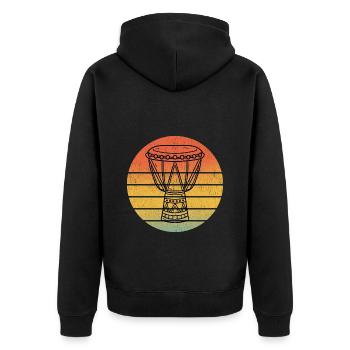 Djembé Player Drummer Music Drum Vintage Retro - Veste à capuche bio Premium Unisexe - noir - Dos - Nico (187cm)
