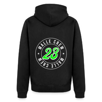 Malle 23 - Unisex Premium Organic Zip Hoodie - black - Back - Nico (187cm)