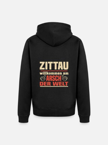 Zittau - Unisex Premium Bio Zip Hoodie - Schwarz