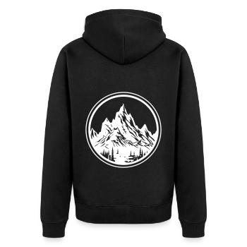 Montagnes Nature Silhouette Cercle - Veste à capuche bio Premium Unisexe - noir - Dos - Nico (187cm)