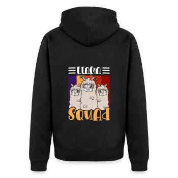 Lama Animal Doux - Veste à capuche bio Premium Unisexe - noir - Dos - Nico (187cm)