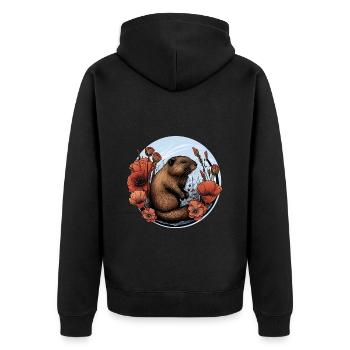 Beaver beaver protection - Unisex Premium Organic Zip Hoodie - black - Back - Nico (187cm)