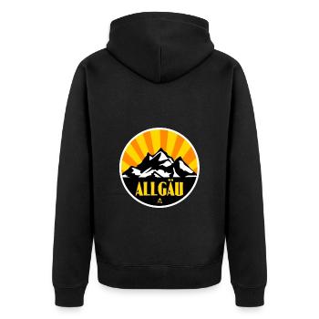 Allgäu - Unisex Premium Bio Zip Hoodie - Schwarz - Hinten - Nico (187cm)