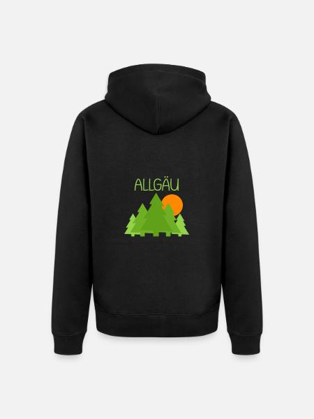 Allgäu - Unisex Premium Bio Zip Hoodie - Schwarz