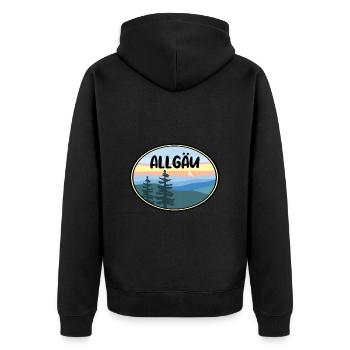 Allgäu - Unisex Premium Bio Zip Hoodie - Schwarz - Hinten - Nico (187cm)