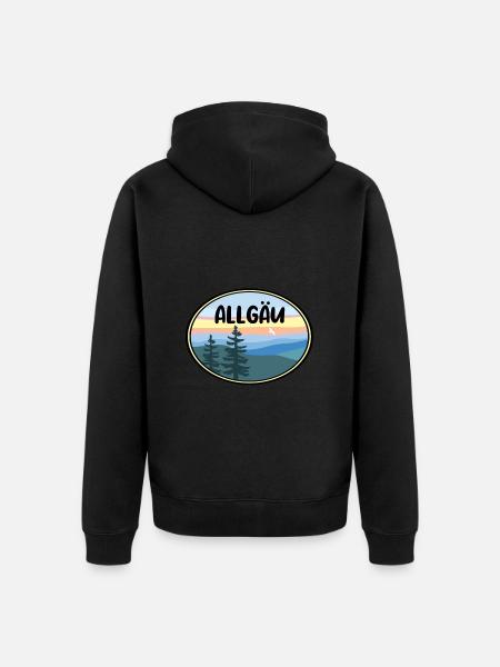 Allgäu - Unisex Premium Bio Zip Hoodie - Schwarz