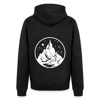 Mountains Silhouette Nature Symbol - Unisex Premium Organic Zip Hoodie - black - Back - Nico (187cm)