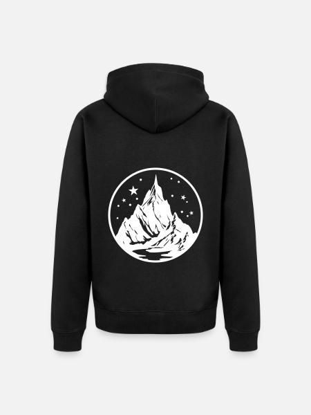 Mountains Silhouette Nature Symbol - Unisex Premium Organic Zip Hoodie - black