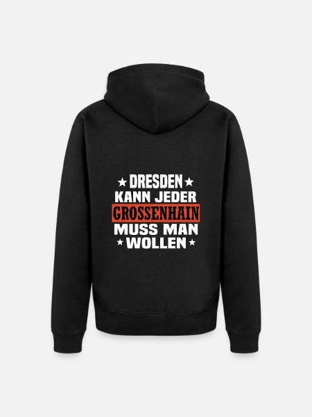 Großenhain - Unisex Premium Bio Zip Hoodie - Schwarz