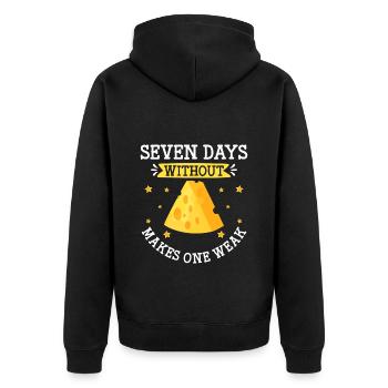 Käseliebhaber Eiweiß Parmesan Joghurt - Unisex Premium Bio Zip Hoodie - Schwarz - Hinten - Nico (187cm)