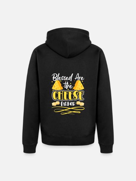 Cheese lover milk parmesan fat - Unisex Premium Organic Zip Hoodie - black