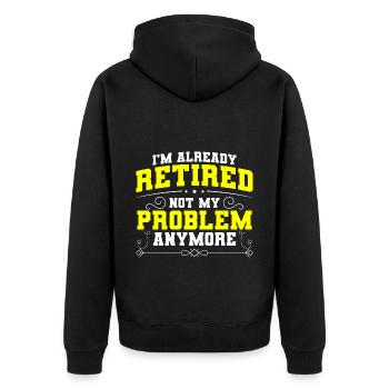 Retirement Retirement Age Pension - Unisex Premium Organic Zip Hoodie - black - Back - Nico (187cm)