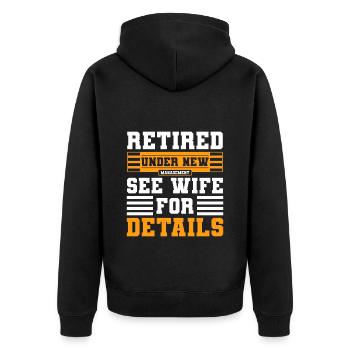 Ruhestand Pensionär Großvater - Unisex Premium Bio Zip Hoodie - Schwarz - Hinten - Nico (187cm)