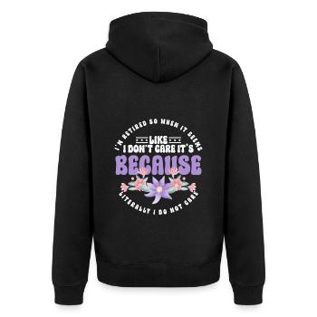 Pension, pensionné, grand-mère, retraite - Veste à capuche bio Premium Unisexe - noir - Dos - Nico (187cm)