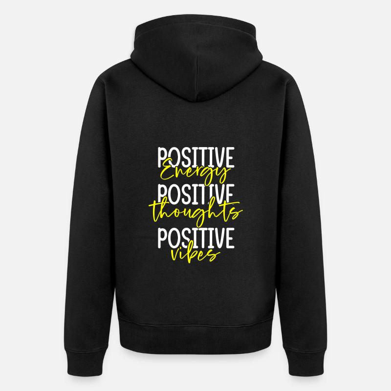 Positiv Eigenliebe Selbstbewusstsein - Unisex Premium Bio Zip Hoodie - Schwarz