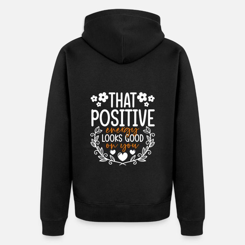 Motivation Stark - Unisex Premium Bio Zip Hoodie - Schwarz