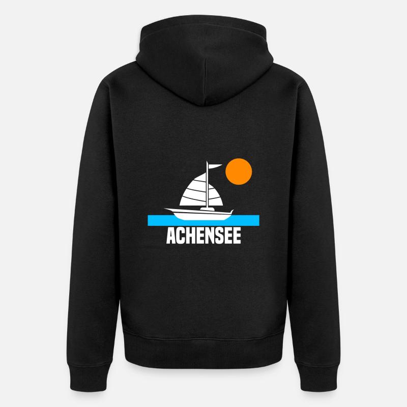 Achensee - Unisex Premium Bio Zip Hoodie - Schwarz