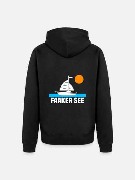 Faaker See - Unisex Premium Bio Zip Hoodie - Schwarz