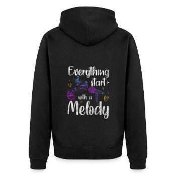 Musik Leidenschaft Singstimme Gesang - Unisex Premium Bio Zip Hoodie - Schwarz - Hinten - Nico (187cm)