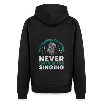 Microphone vocal de loisir musical - Veste à capuche bio Premium Unisexe - noir - Dos - Nico (187cm)