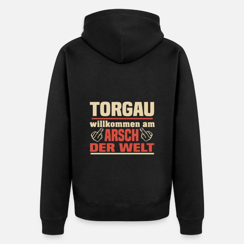Torgau - Unisex Premium Bio Zip Hoodie - Schwarz