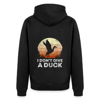 Entchen Tier Tiere Schwimmen - Unisex Premium Bio Zip Hoodie - Schwarz - Hinten - Nico (187cm)