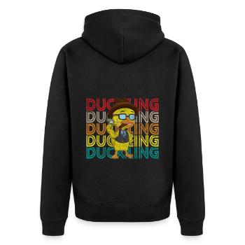 Duck Squeaky Duck Bathtub - Unisex Premium Organic Zip Hoodie - black - Back - Nico (187cm)