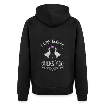 Duckling Animal Flying Duck Swimming - Unisex Premium Organic Zip Hoodie - black - Back - Nico (187cm)