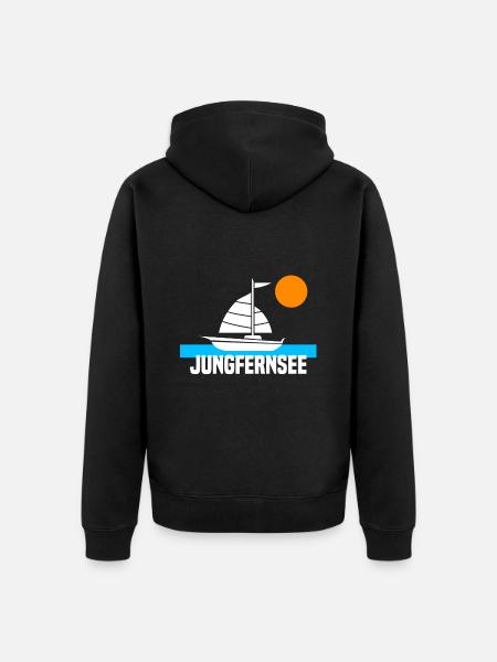 Jungfernsee - Unisex Premium Bio Zip Hoodie - Schwarz