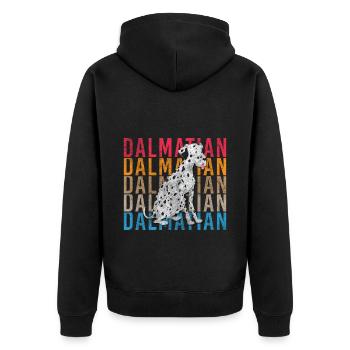 Dalmatiner Haustier Hundebesitzer Liebe - Unisex Premium Bio Zip Hoodie - Schwarz - Hinten - Nico (187cm)