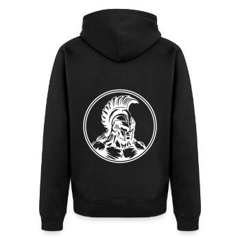 Spartan Warrior Gladiator Muscles - Unisex Premium Organic Zip Hoodie - black - Back - Nico (187cm)
