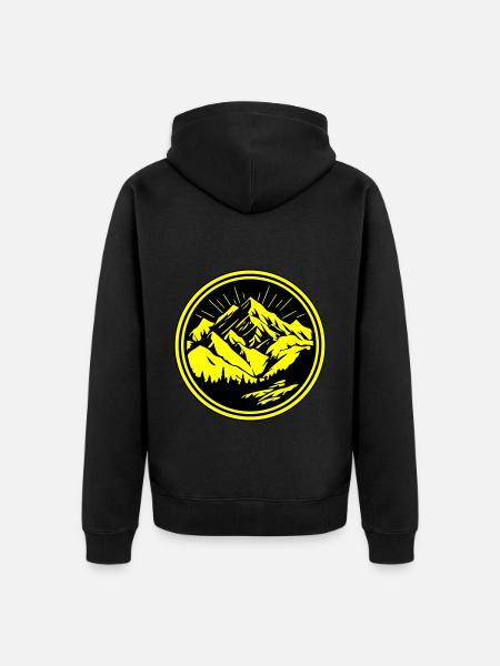 Mountains Silhouette Landscape - Unisex Premium Organic Zip Hoodie - black