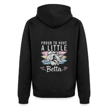 Fish Pets Ornamental fish - Unisex Premium Organic Zip Hoodie - black - Back - Nico (187cm)