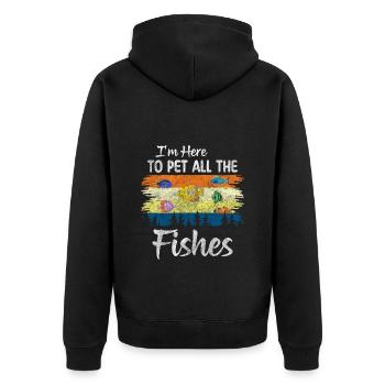 Aquarium, pets, sea creatures - Unisex Premium Organic Zip Hoodie - black - Back - Nico (187cm)