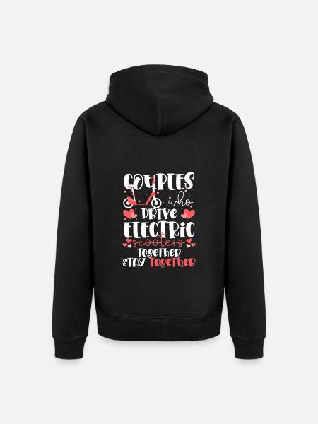 Rollerfahrer Strom Batterie - Unisex Premium Bio Zip Hoodie - Schwarz