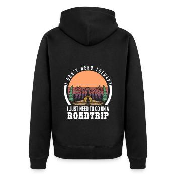 Road trip camping - Unisex Premium Organic Zip Hoodie - black - Back - Nico (187cm)
